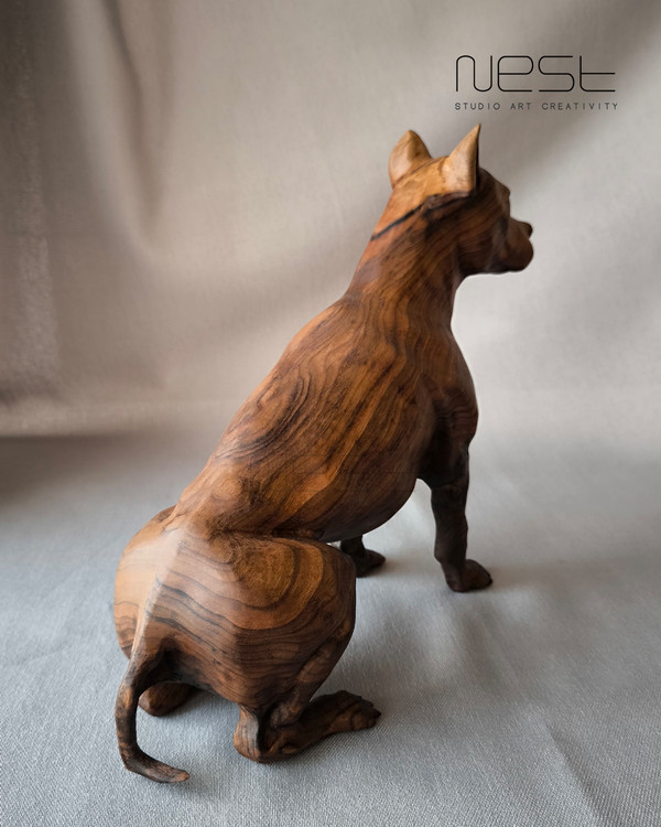 مجسمه چوبی دست ساز از روی عکس سگ شما