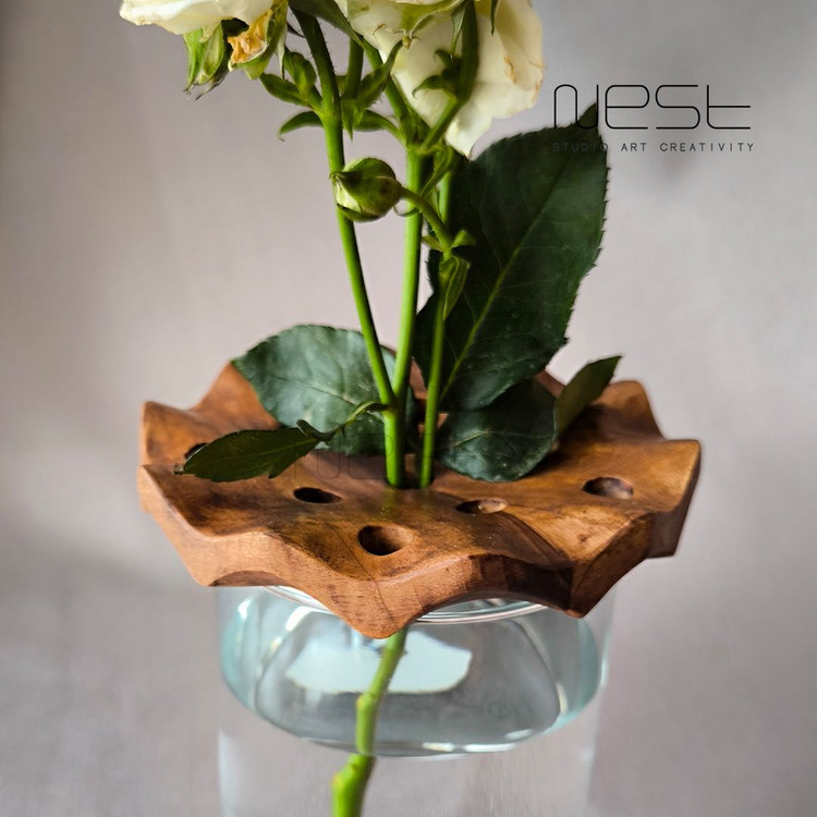 هولدر گل چوبی دست ساز برای گلدان