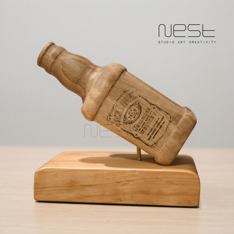 دکوری چوبی طرح بطری