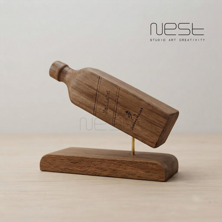 دکوری چوبی طرح بطری